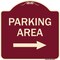 Signmission Parking Area with Right Arrow Heavy-Gauge Aluminum Architectural Sign, 18" x 18", BU-1818-23465 A-DES-BU-1818-23465 - alternate 1